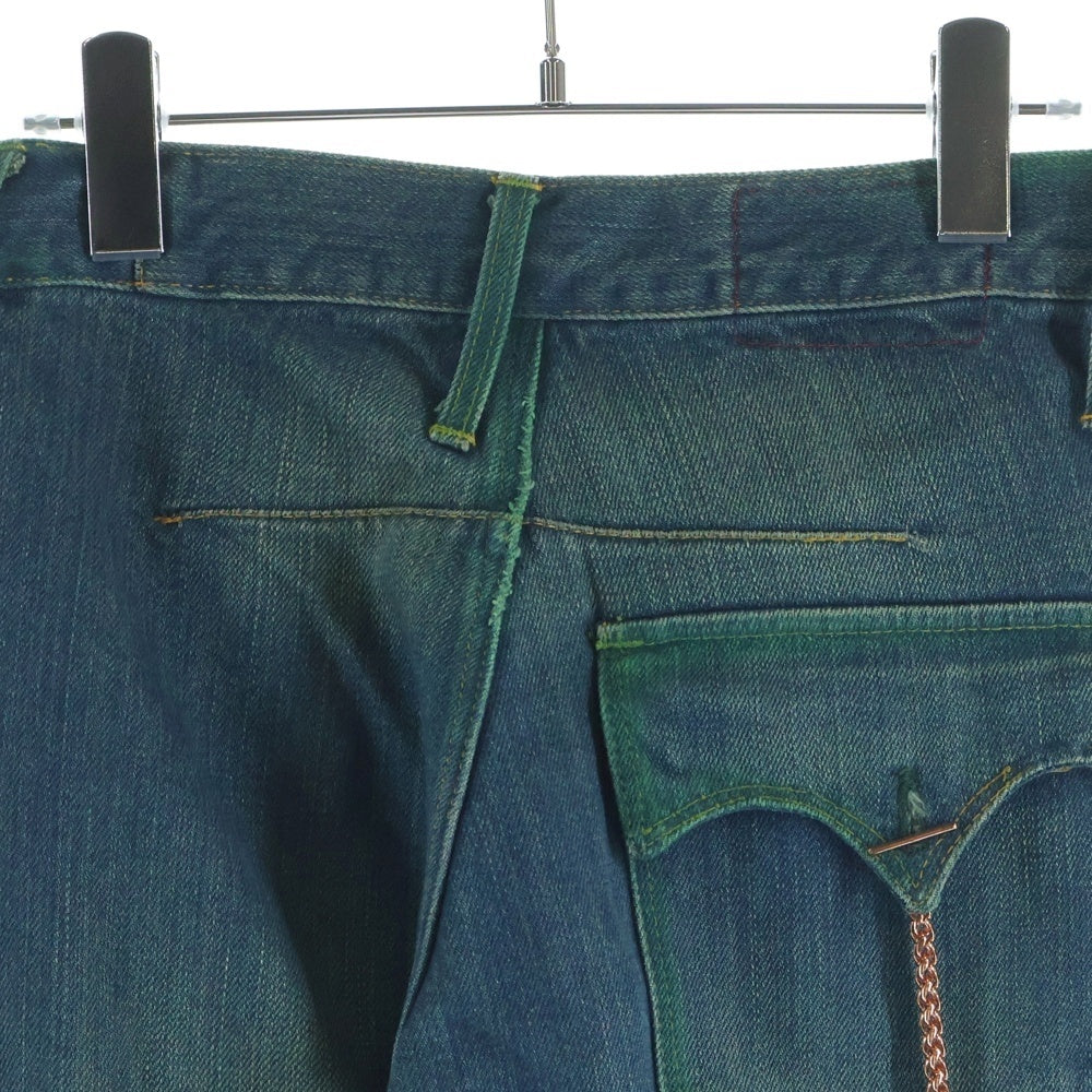 Levi's RED(リーバイス レッド) 00S VINTAGE ヴィンテージ 立体裁断 イタリア製 チェーン付 ジップフライフレアデニムパンツ インディゴ 02201.1150