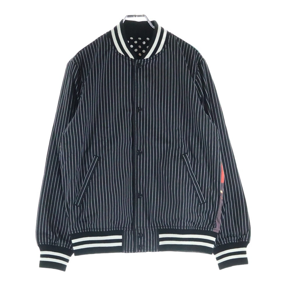 SUPREME(シュプリーム) 14SS ×COMME des GARCONS SHIRT Reversible Varsity Baseball Jacket コムデギャルソンシャツ リバーシブル バーシティ ベースボールジャケット ブラック