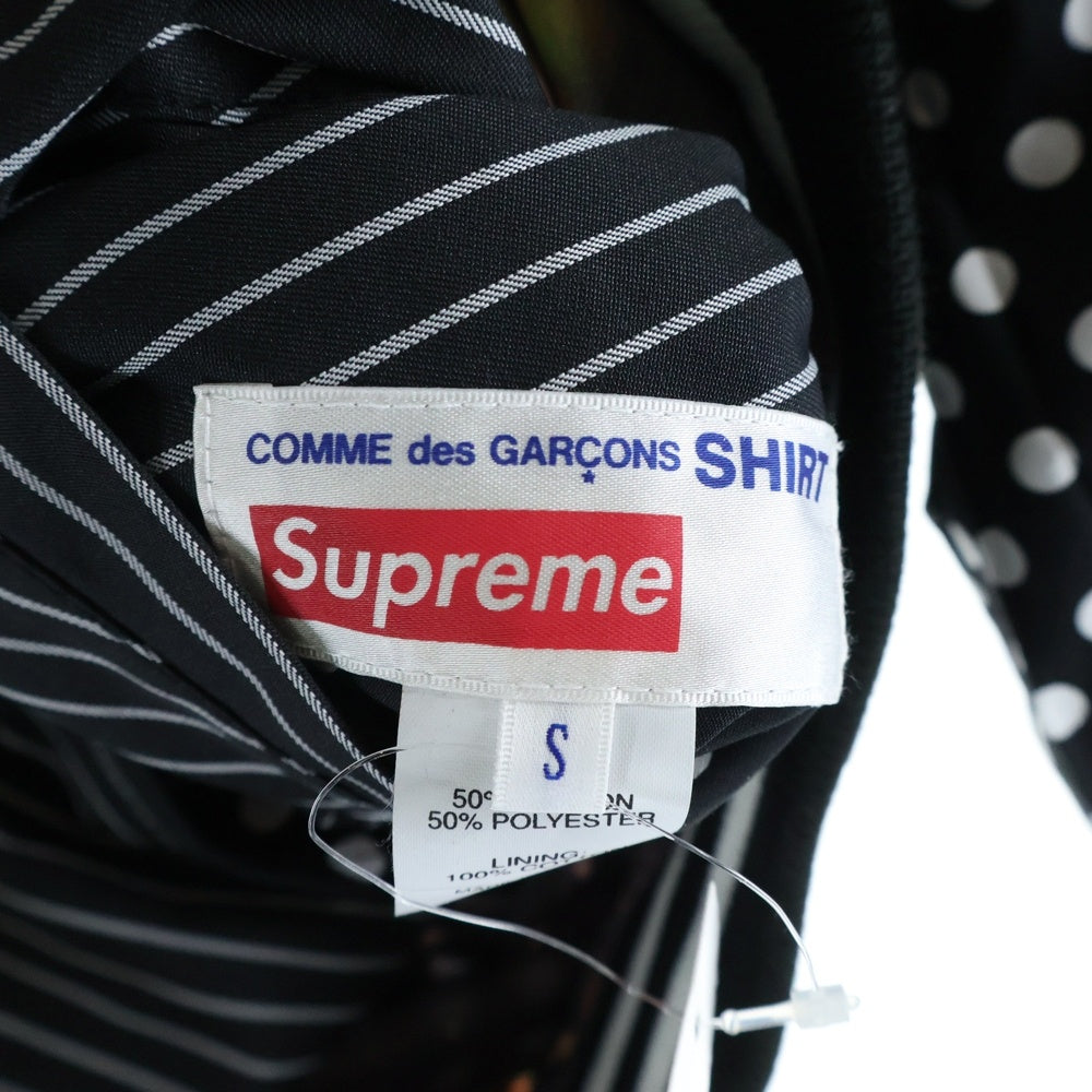 SUPREME(シュプリーム) 14SS ×COMME des GARCONS SHIRT Reversible Varsity Baseball Jacket コムデギャルソンシャツ リバーシブル バーシティ ベースボールジャケット ブラック