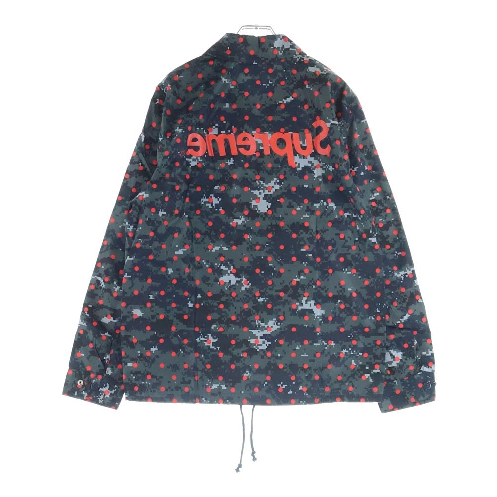 SUPREME(シュプリーム) 13SS ×COMME des GARCONS SHIRT Digi Camo Coach Jacket デジタルカモ ドット柄 ナイロン コーチジャケット ブラック/レッド