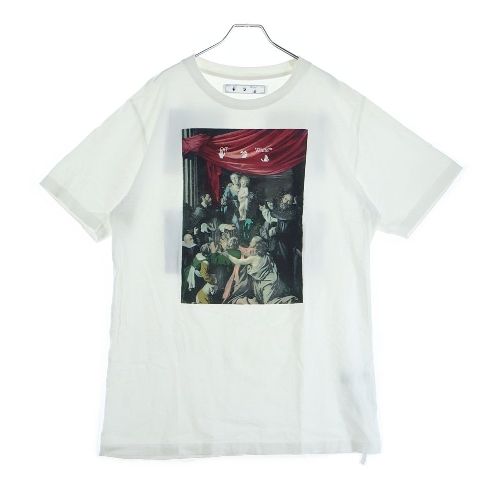 OFF-WHITE(オフホワイト) 20AW CARAVAGGIO PAINTING S/S TEE カラヴァッジョ ペインティング クルーネック 半袖Tシャツ カットソー ホワイト OMAA027E20JER008