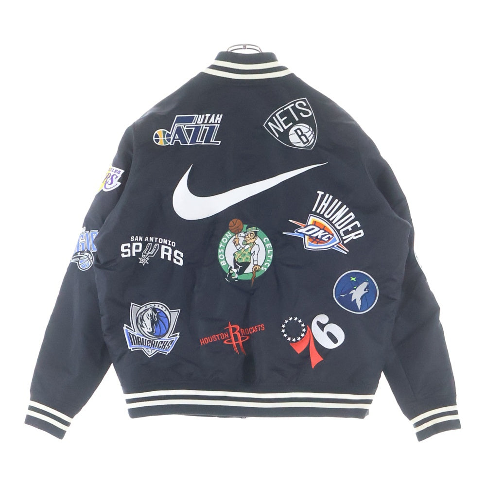 SUPREME(シュプリーム) 18SS ×NIKE ×NBA Teams Warm Up Jacket ナイキ エヌビーエー チーム ウォームアップジャケット スタジャン ブルゾン ブラック AO3631-010