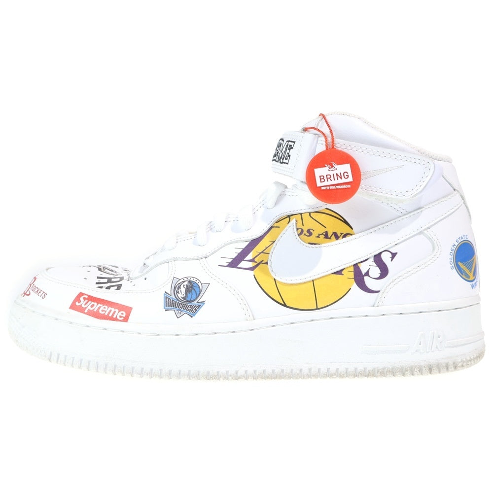 NIKE(ナイキ) ×SUPREME ×NBA AIR FORCE 1 MID 07 シュプリーム エヌビーエー エアフォース1 チーム ミッドカットスニーカー ホワイト US9.5/27.5cm AQ8017-100