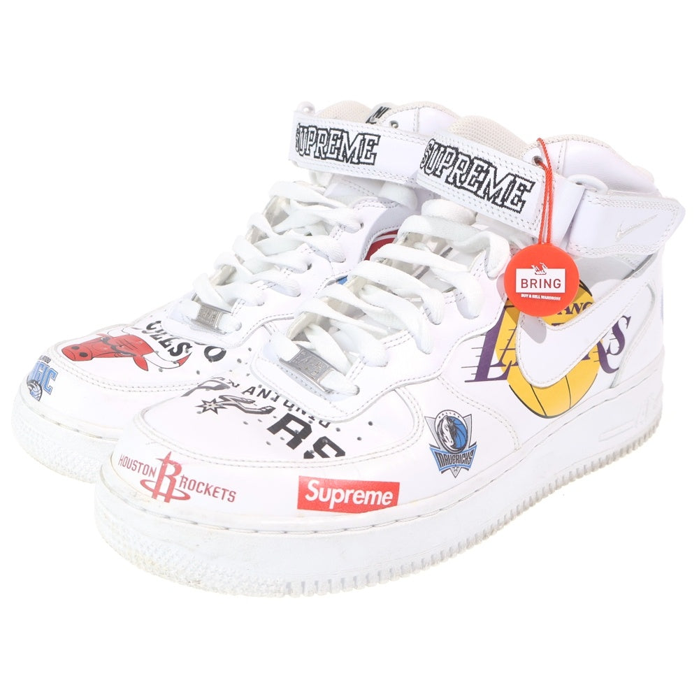 NIKE(ナイキ) ×SUPREME ×NBA AIR FORCE 1 MID 07 シュプリーム エヌビーエー エアフォース1 チーム ミッドカットスニーカー ホワイト US9.5/27.5cm AQ8017-100