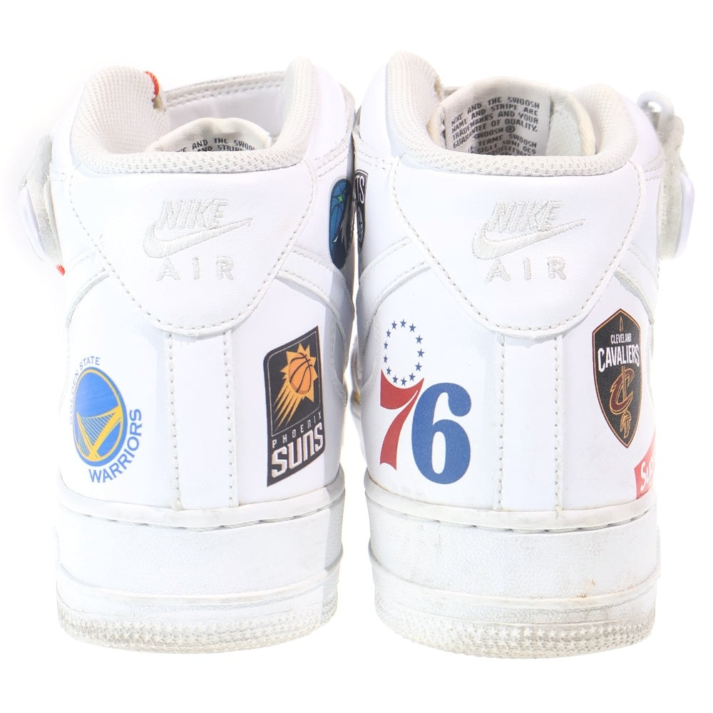 NIKE(ナイキ) ×SUPREME ×NBA AIR FORCE 1 MID 07 シュプリーム エヌビーエー エアフォース1 チーム ミッドカットスニーカー ホワイト US9.5/27.5cm AQ8017-100
