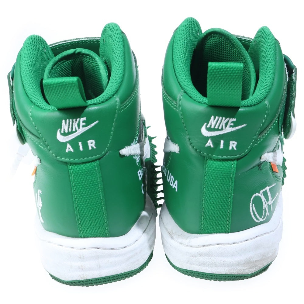 NIKE(ナイキ) ×OFF-WHITE AIR FORCE 1 MID SP LTHR エアフォース1 SP LTHR ミッドカットスニーカー グリーン US10/28cm DR0500-300