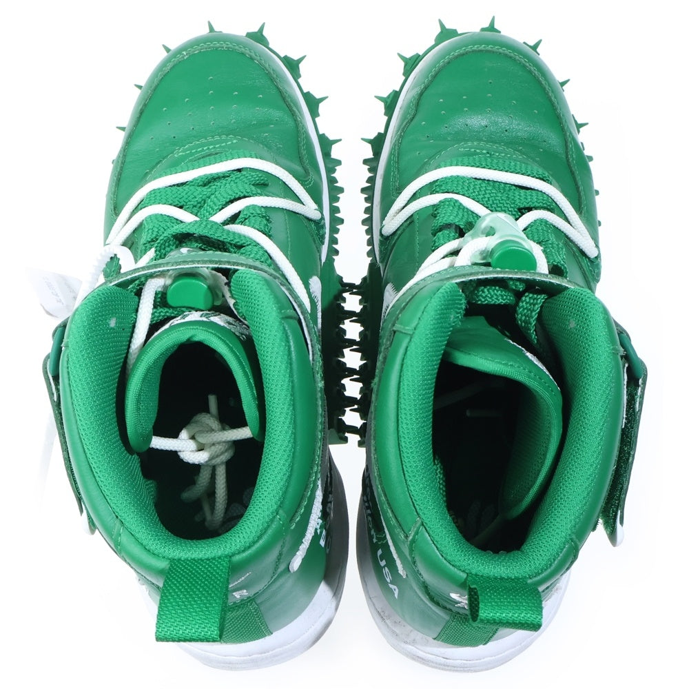 NIKE(ナイキ) ×OFF-WHITE AIR FORCE 1 MID SP LTHR エアフォース1 SP LTHR ミッドカットスニーカー グリーン US10/28cm DR0500-300