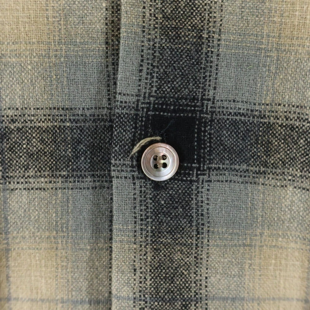 TENDERLOIN(テンダーロイン) 08AW T-WOOL SHT オンブレチェック オープンカラー 長袖ウールシャツ ベージュ