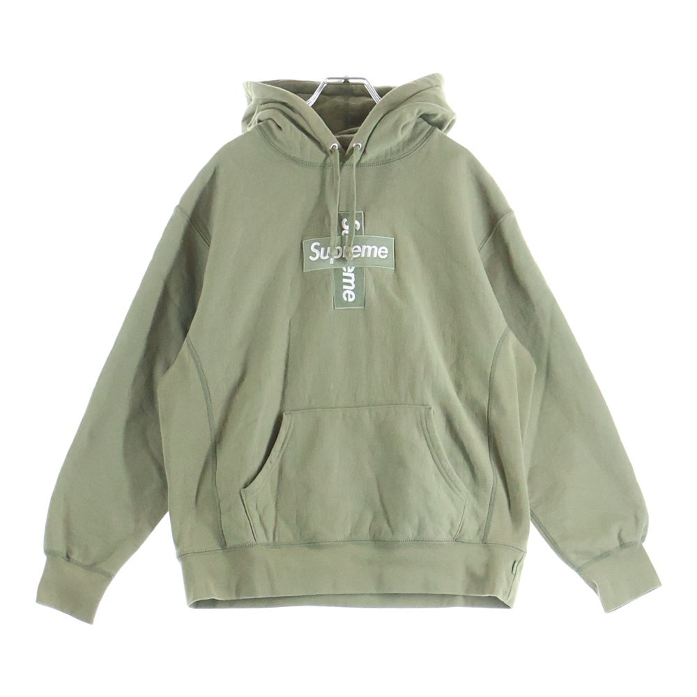 SUPREME(シュプリーム) 20AW Cross Box Logo Hooded Sweatshirt クロスボックスロゴ スウェット プルオーバーパーカー カーキ