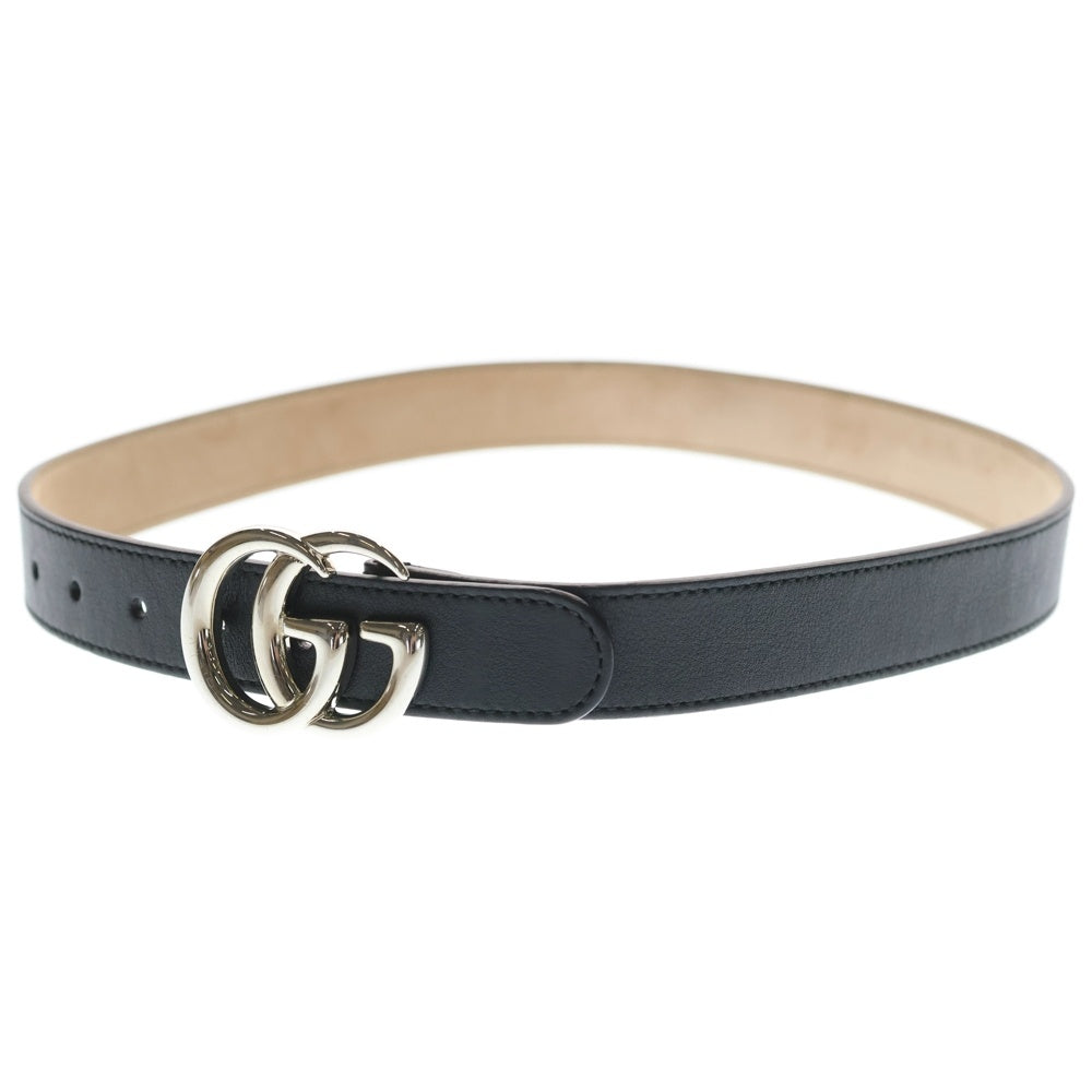 GUCCI(グッチ) チルドレンズ ダブルGバックル レザーベルト ブラック キッズ 432707 B960N