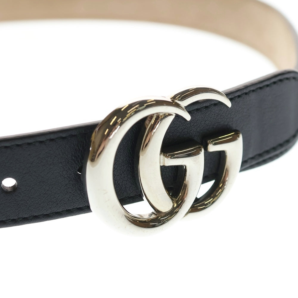 GUCCI(グッチ) チルドレンズ ダブルGバックル レザーベルト ブラック キッズ 432707 B960N