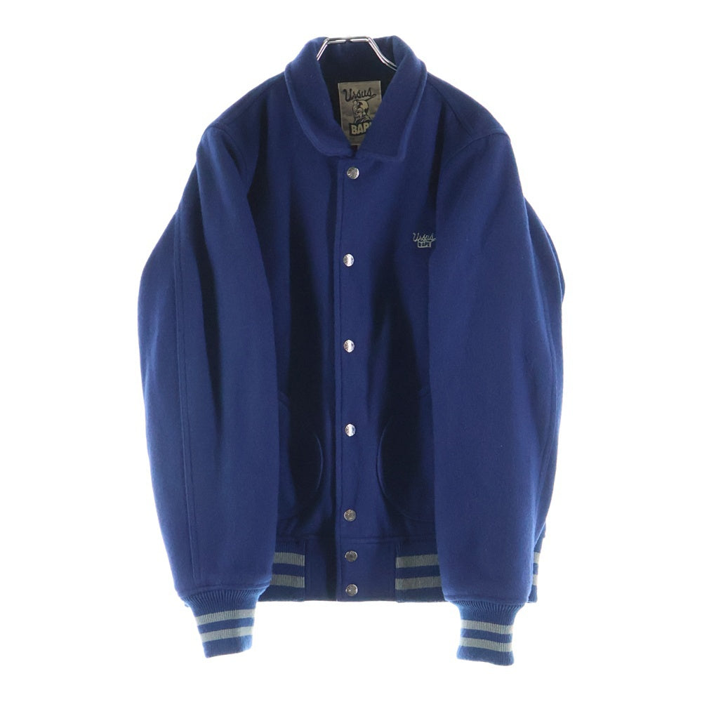 A BATHING APE(アベイシングエイプ) キルティングライニング スタジアムジャンパー バーシティジャケット ネイビー