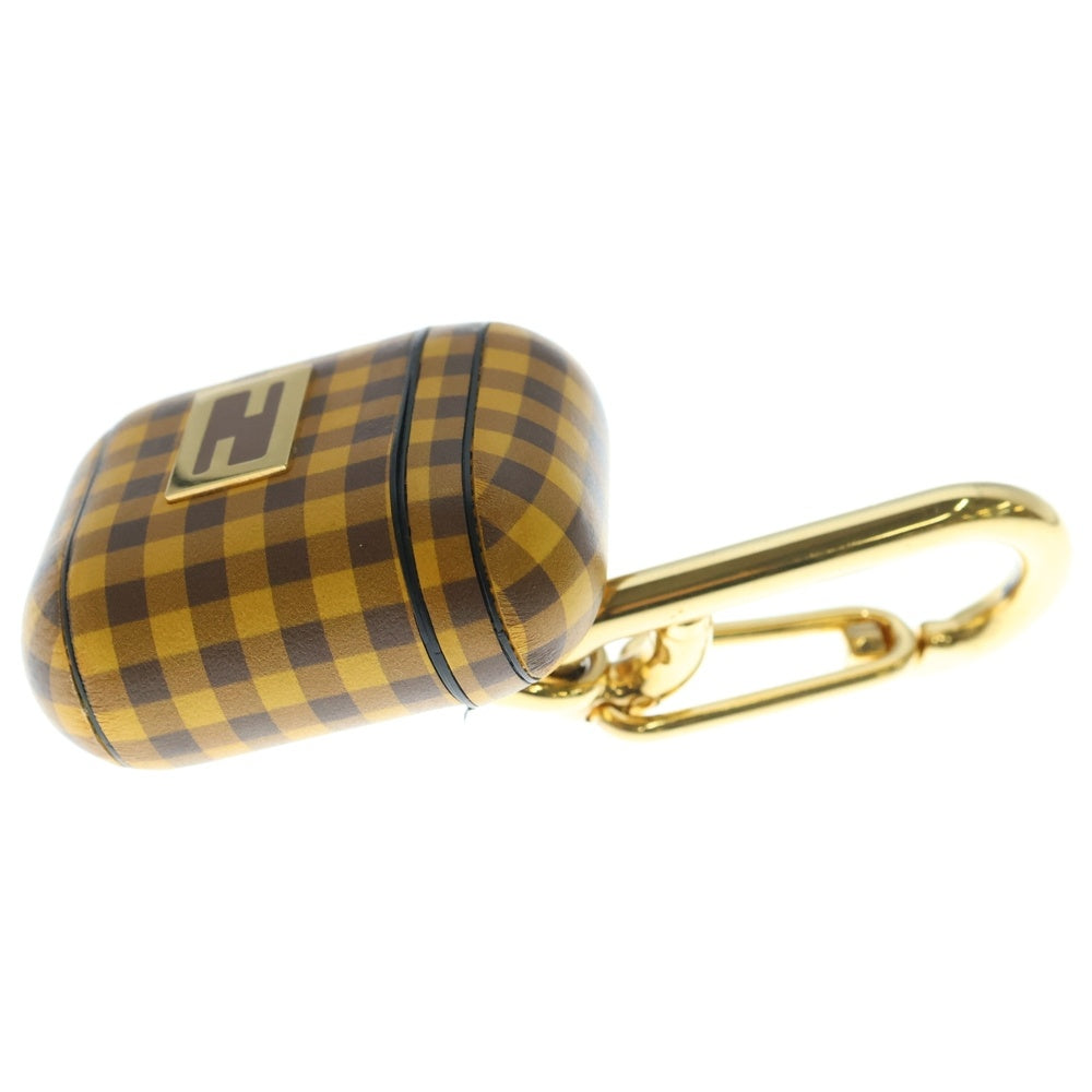 FENDI(フェンディ) イタリア製 ギンガムチェック AirPods用ケース イエロー レディース