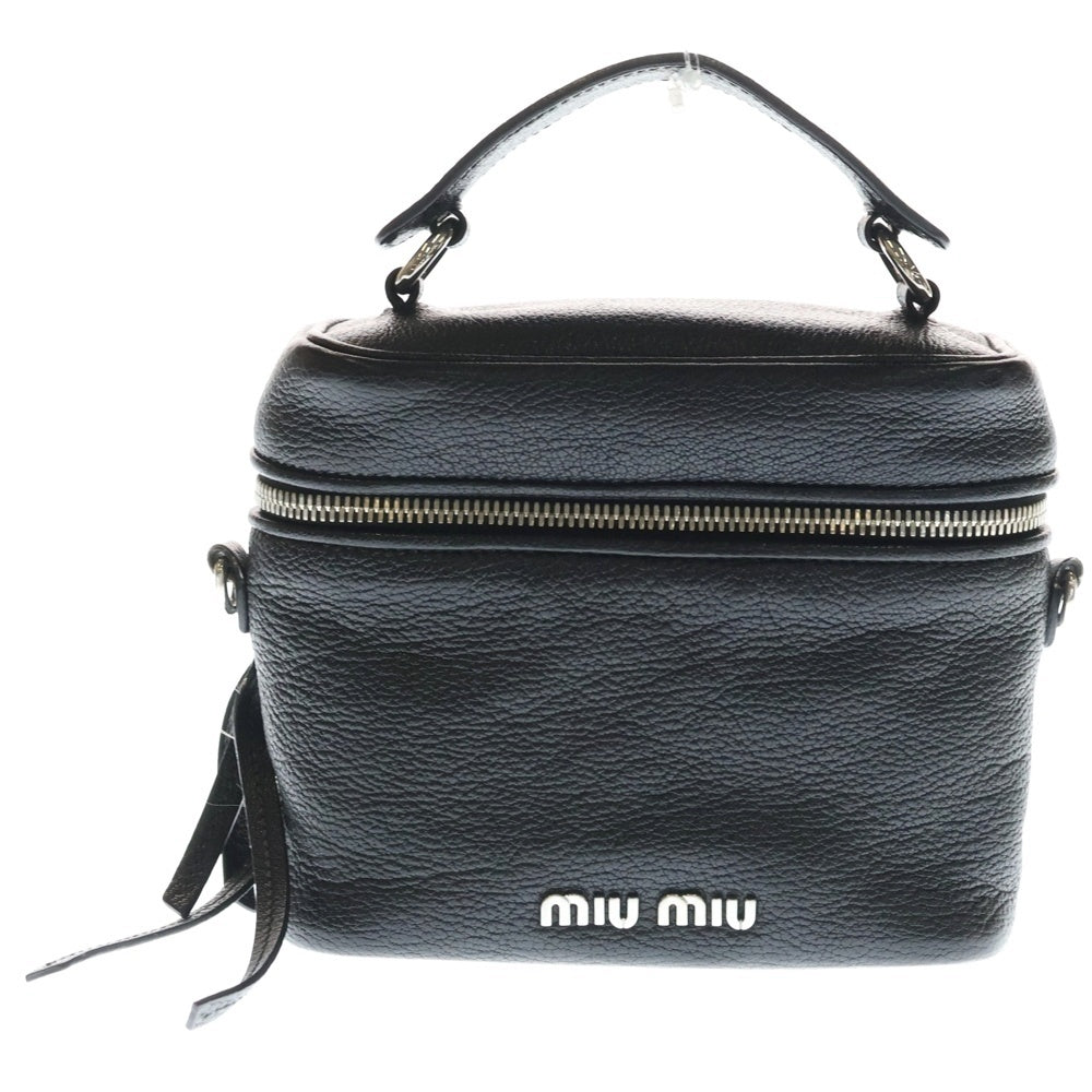 miumiu(ミュウミュウ) MADRAS マドラス 2WAY レザー ショルダーハンドバニティバッグ ブラック 5BH122 レディース