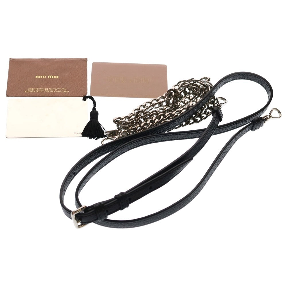 miumiu(ミュウミュウ) MADRAS マドラス 2WAY レザー ショルダーハンドバニティバッグ ブラック 5BH122 レディース