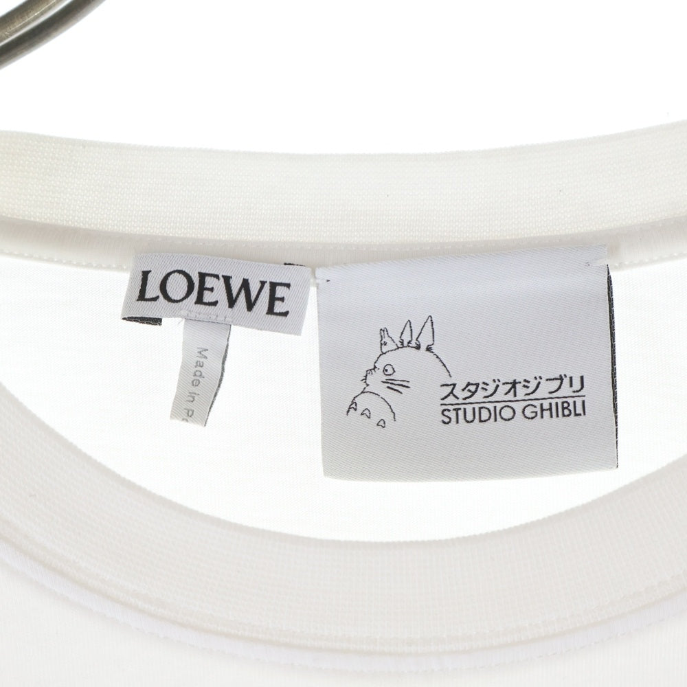 LOEWE(ロエベ) 23SS ×STUDIO GHIBLI スタジオジブリ ハウルの動く城 ヒンとマルクルとカカシのカブ クルーネックプルオーバー 半袖Tシャツカットソー ホワイト HB44Y22X11