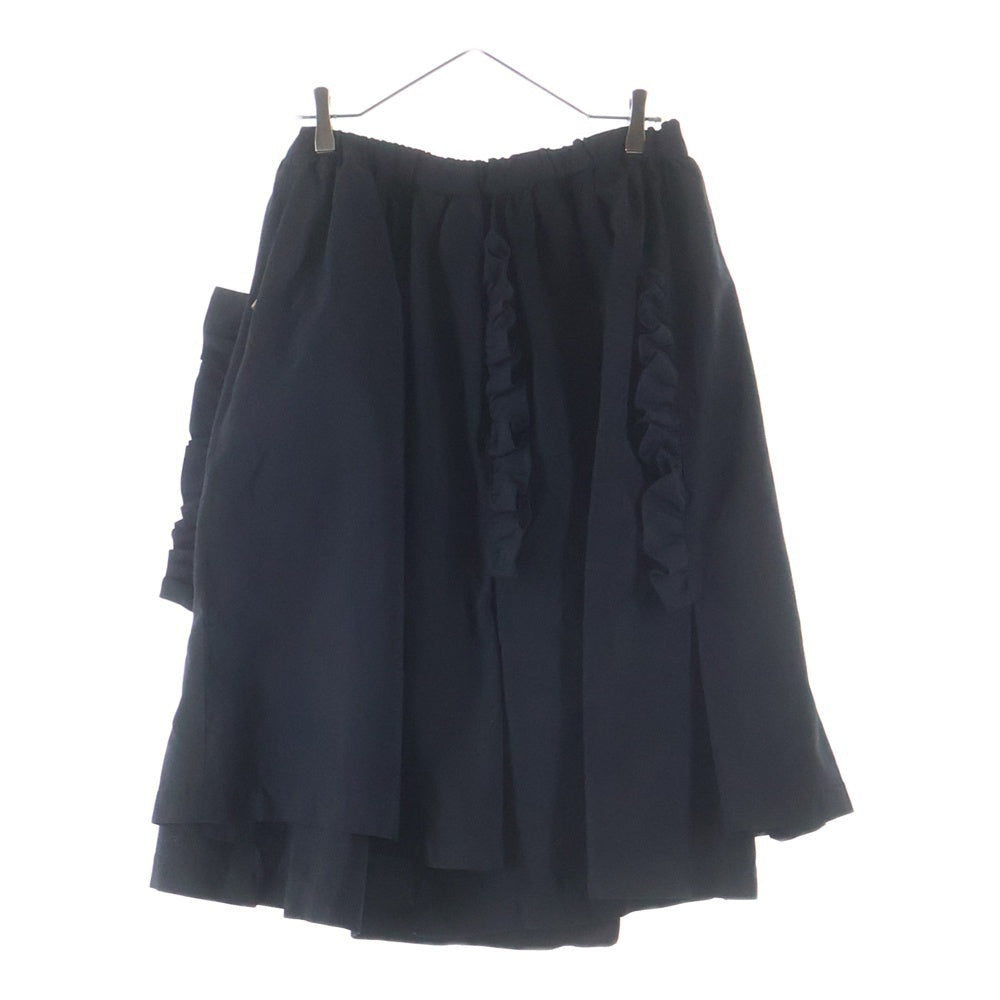 COMME des GARCONS(コムデギャルソン) フリルデザイン ミディ丈 ボリュームスカート レディース ブラック GS-S003