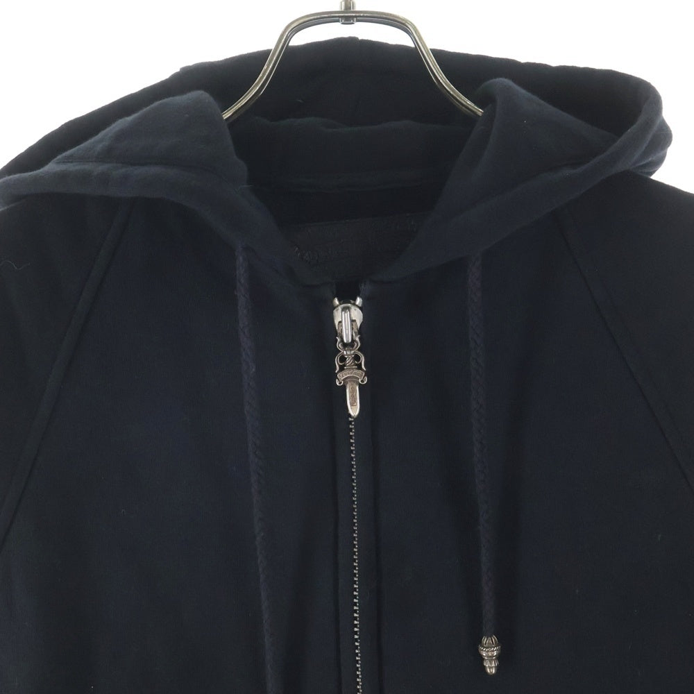 CHROME HEARTS(クロムハーツ) LI'L PUDGE SS クロスパッチ付き ダガージップ ノースリーブ パーカー ブラック