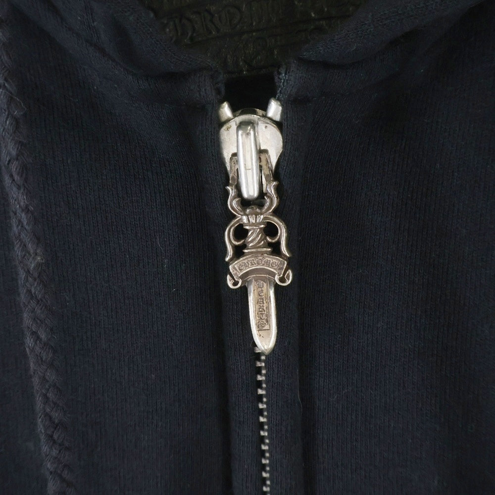 CHROME HEARTS(クロムハーツ) LI'L PUDGE SS クロスパッチ付き ダガージップ ノースリーブ パーカー ブラック