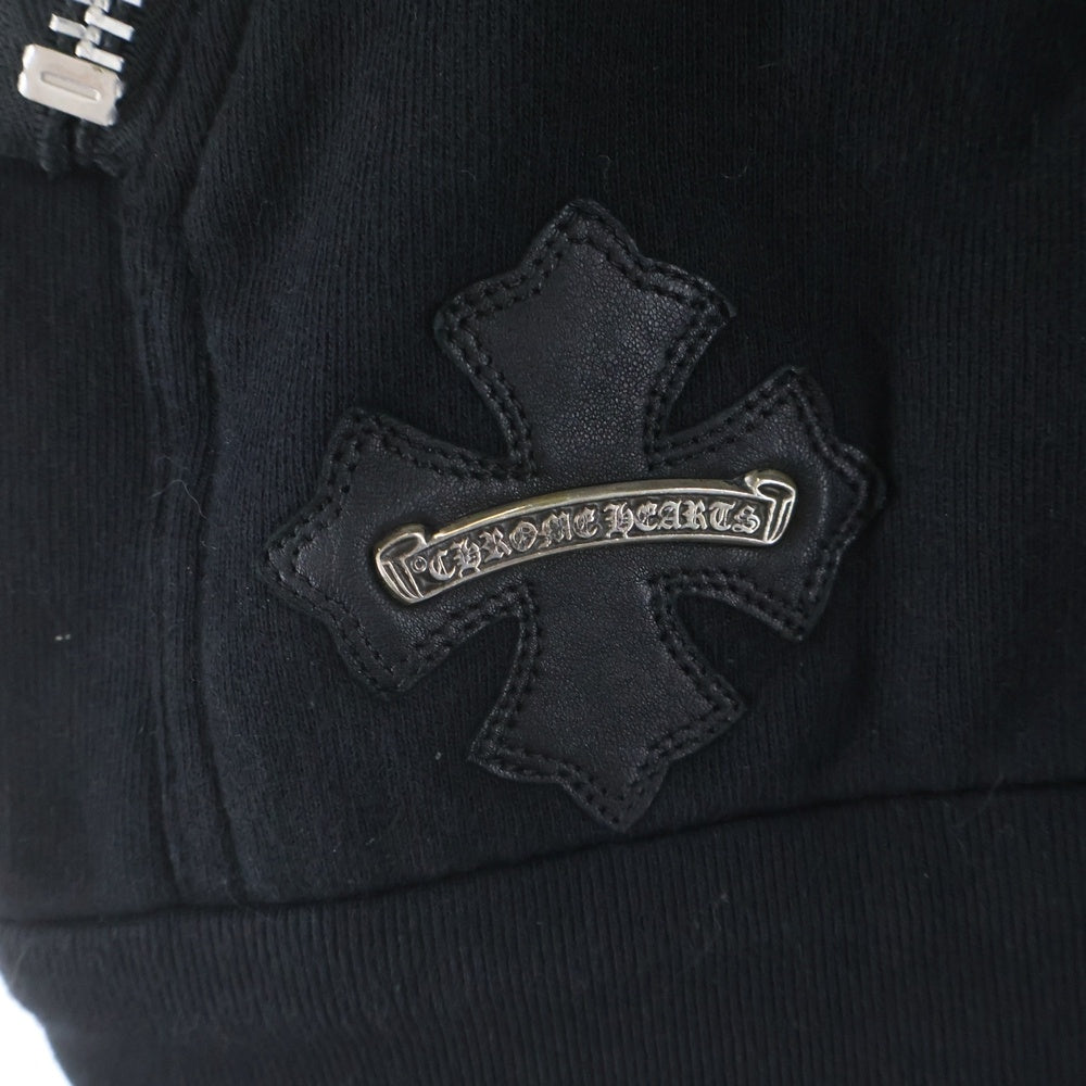 CHROME HEARTS(クロムハーツ) LI'L PUDGE SS クロスパッチ付き ダガージップ ノースリーブ パーカー ブラック
