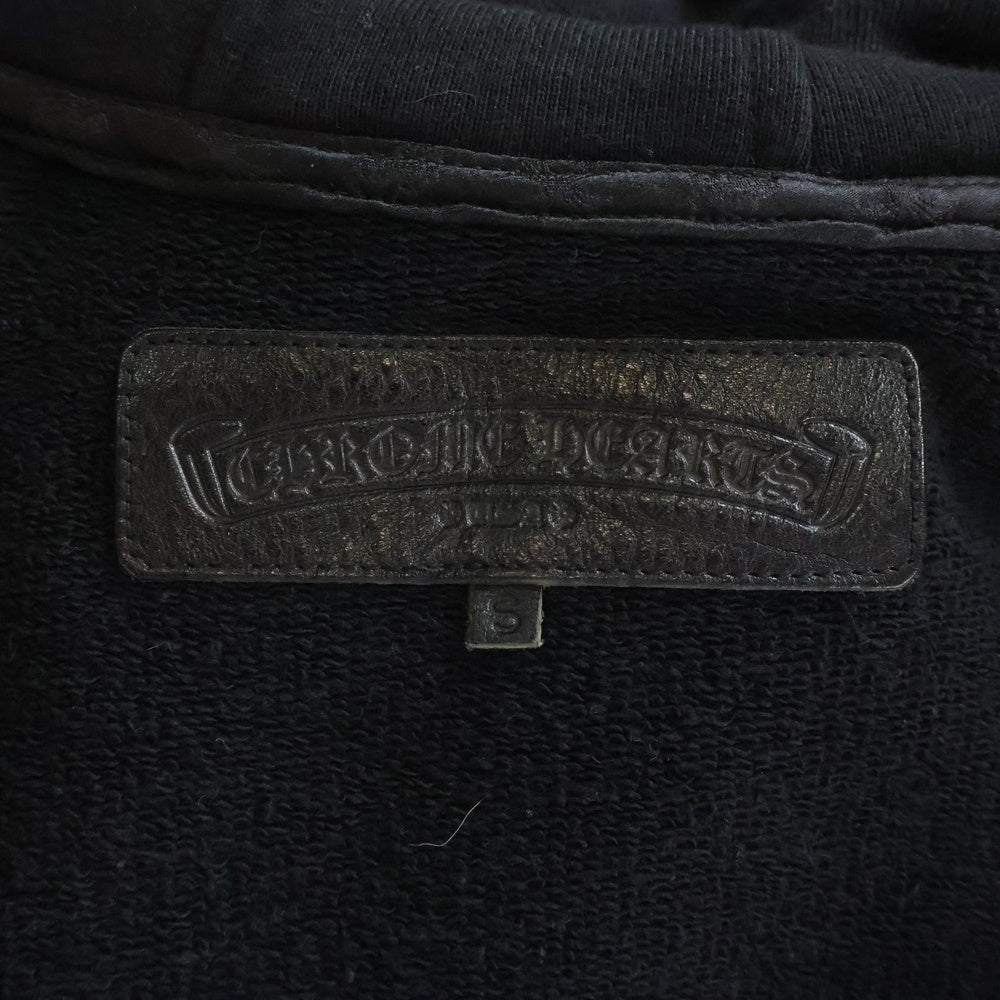 CHROME HEARTS(クロムハーツ) LI'L PUDGE SS クロスパッチ付き ダガージップ ノースリーブ パーカー ブラック