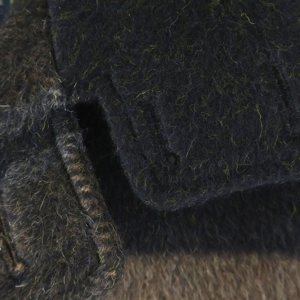 HERNO(ヘルノ) モヘア混 チェック柄 ウールダブルブレスト チェスターコート ブラウン/ブラック PE0015U-33507-9322