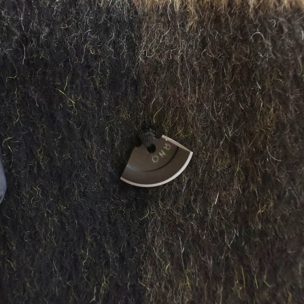 HERNO(ヘルノ) モヘア混 チェック柄 ウールダブルブレスト チェスターコート ブラウン/ブラック PE0015U-33507-9322