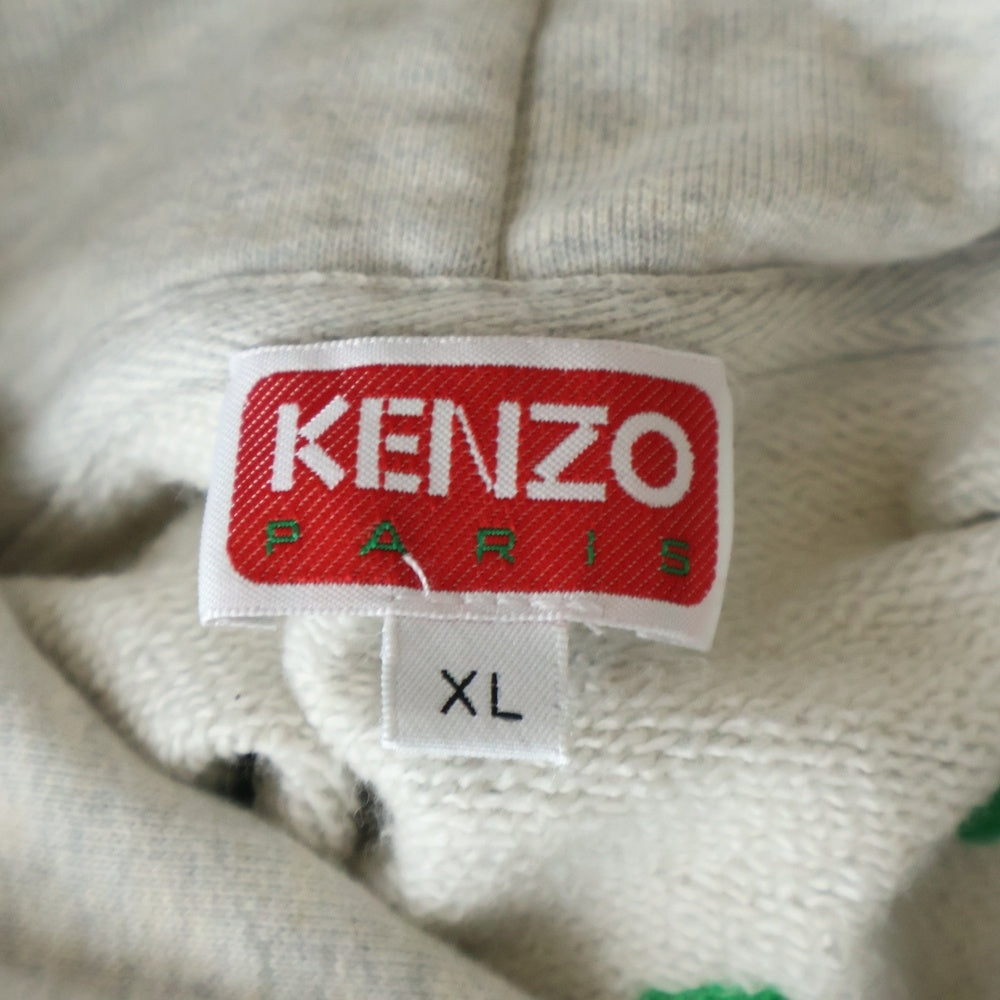 KENZO(ケンゾー) 24SS LUCKY TIGER HOODIE タイガー刺繍 プルオーバースウェットパーカー フーディー グレー FE58SW0114MF