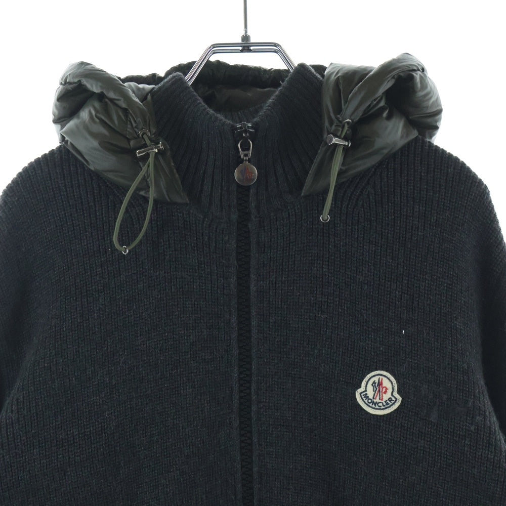 MONCLER(モンクレール) MAGRIONE TRICOT CARDIGAN ダウン切替 ジップアップニットパーカー フーディー グレー/カーキ 320919436900 94111