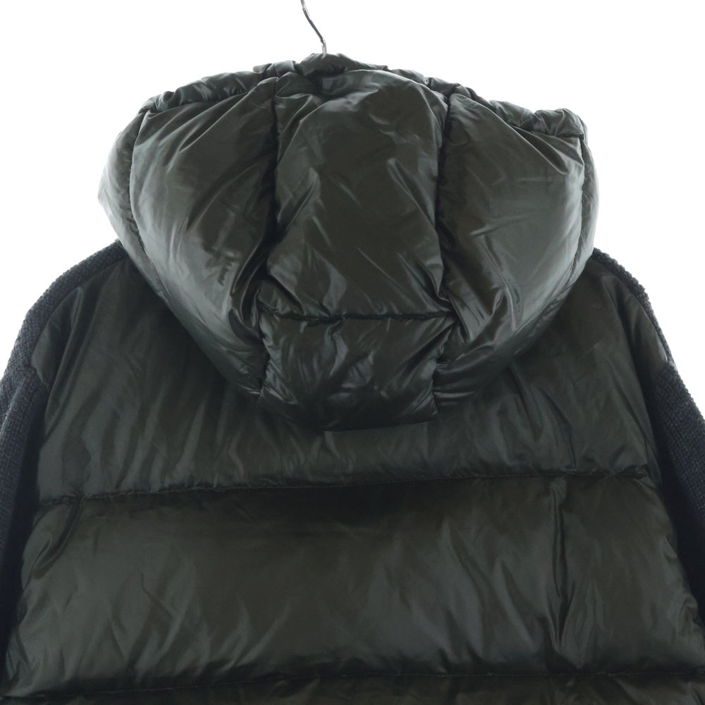 MONCLER(モンクレール) MAGRIONE TRICOT CARDIGAN ダウン切替 ジップアップニットパーカー フーディー グレー/カーキ 320919436900 94111