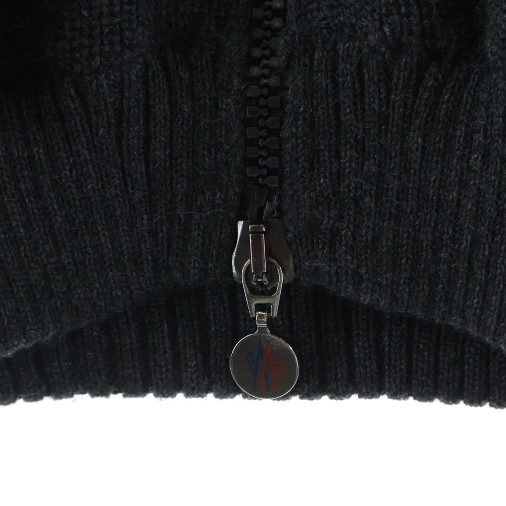 MONCLER(モンクレール) MAGRIONE TRICOT CARDIGAN ダウン切替 ジップアップニットパーカー フーディー グレー/カーキ 320919436900 94111