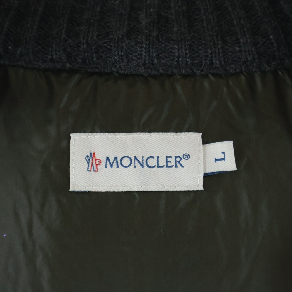 MONCLER(モンクレール) MAGRIONE TRICOT CARDIGAN ダウン切替 ジップアップニットパーカー フーディー グレー/カーキ 320919436900 94111