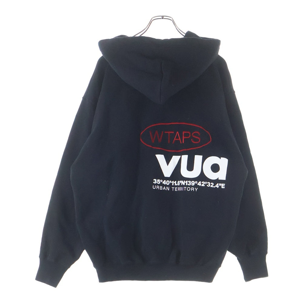 WTAPS ダブルタップス 23AW OBJ 01 HOODY COTTON PROTECT 両面ロゴ刺繍 プルオーバースウェットパーカー フーディー ブラック 232ARDT-CSM10 WTAPS(ダブルタップス) 23AW OBJ 01 HOODY COTTON PROTECT 両面ロゴ