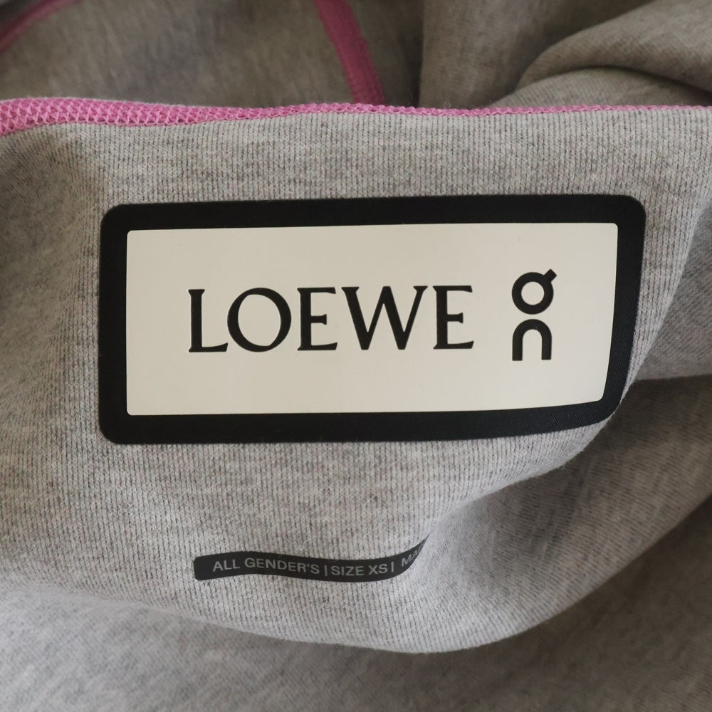 LOEWE(ロエベ) 24SS ×ON HOODIE IN TECHNICAL JERSEY テクニカルジャージー フーデットジップアップパーカー ピンク H929Y25J01