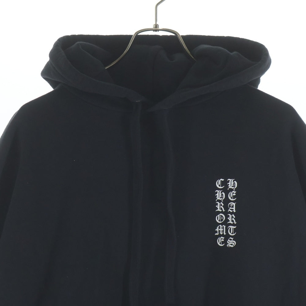 CHROME HEARTS(クロムハーツ) VERTICAL LOGO HOODIE バーティカルロゴ アームロゴプリント スウェット プルオーバーパーカー ブラック