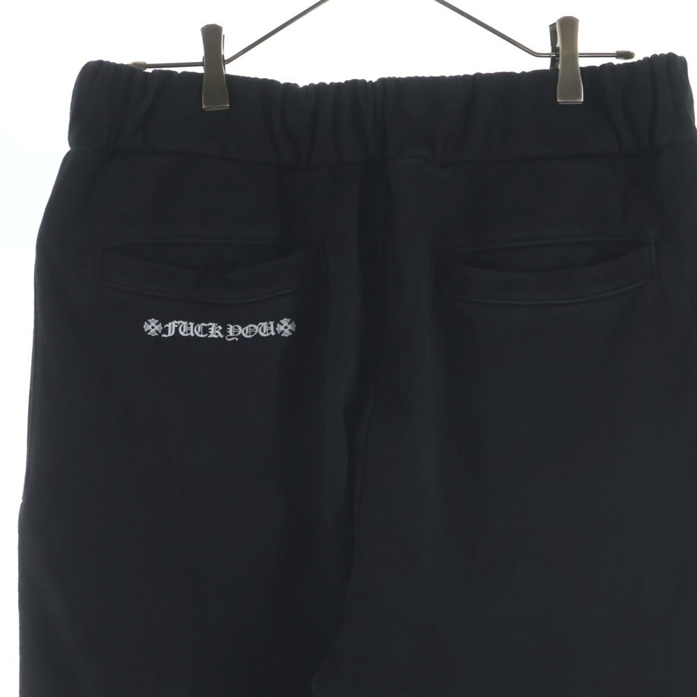 CHROME HEARTS(クロムハーツ) SWEAT PANTS FUCK YOU スクロールラベル サイドロゴ スウェットパンツ ブラック