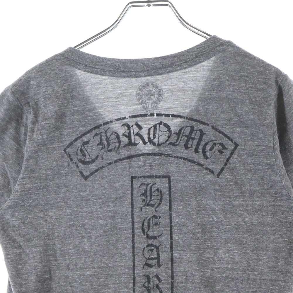 CHROME HEARTS(クロムハーツ) OLD T-BAR STAR LOGO ティーバースタープリント Vネック 半袖Tシャツカットソー グレー
