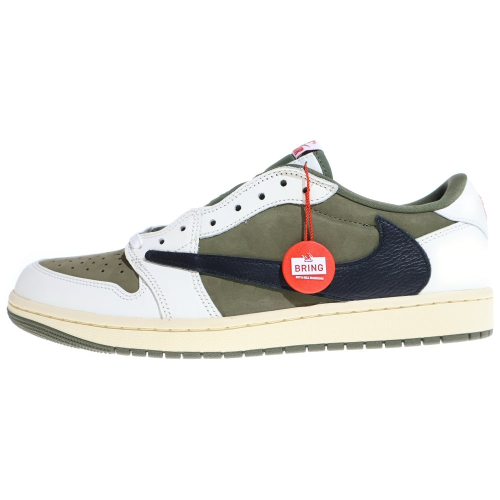 NIKE(ナイキ) ×TRAVIS SCOTT AIR JORDAN 1 LOW OG REVERSE OLIVE トラヴィススコット エアジョーダン リバースオリーブ ローカットスニーカー US11.5/29.5cm DM7866-200