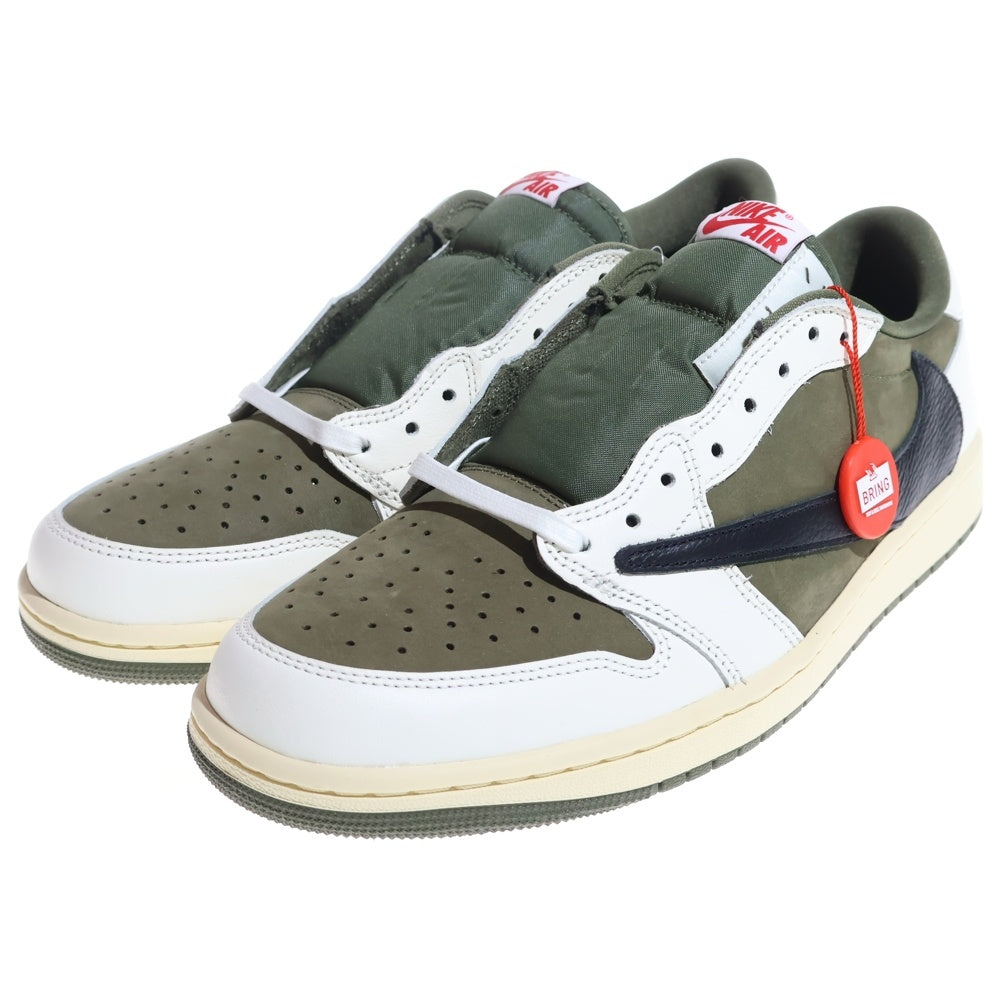 NIKE(ナイキ) ×TRAVIS SCOTT AIR JORDAN 1 LOW OG REVERSE OLIVE トラヴィススコット エアジョーダン リバースオリーブ ローカットスニーカー US11.5/29.5cm DM7866-200