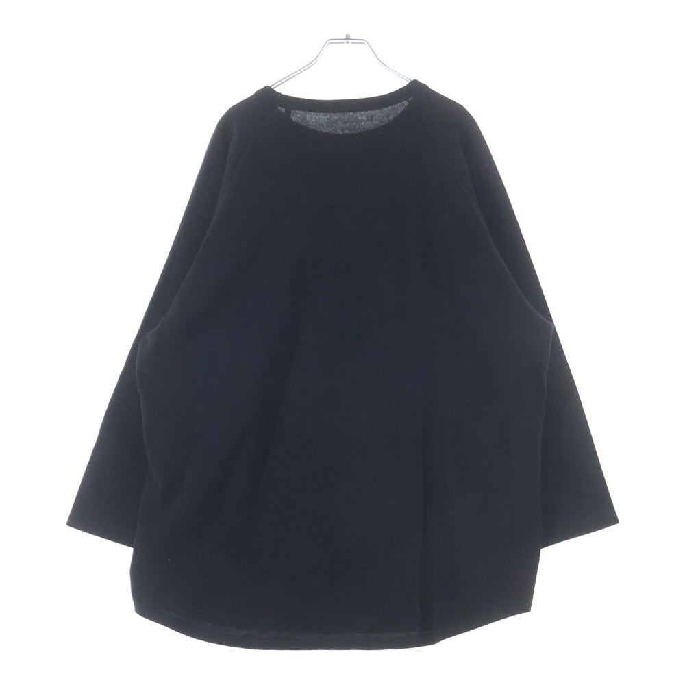 COMOLI(コモリ) 25SS コットンジャージ ベースボールTシャツ 長袖クルーネックカットソー ブラック B01-05004