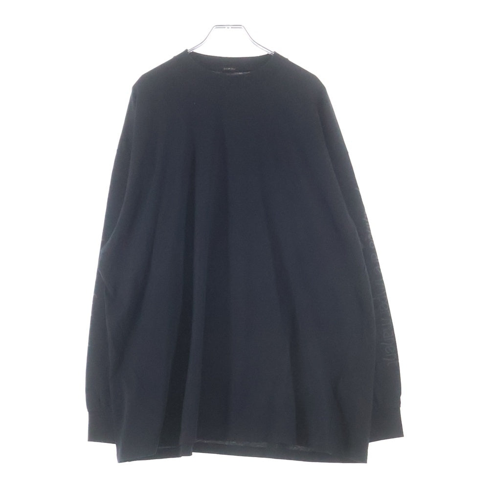 COMOLI(コモリ) 25AW コットンカシミヤ 長袖Tシャツ クルーネックカットソー ブラック C03-05009