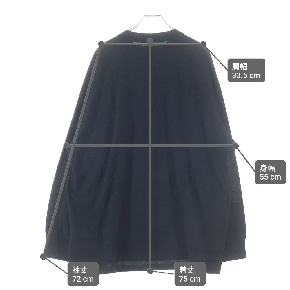 COMOLI(コモリ) 25AW コットンカシミヤ 長袖Tシャツ クルーネックカットソー ブラック C03-05009