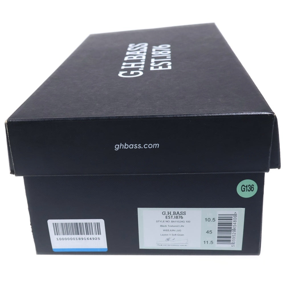 G.H.Bass WEEJUNS(ジーエイチバスウィージャンズ) LAYTON LUG SOFT GRAIN LOAFER レイトン ラグ ソフトグレイン ローファー ブラック BA11524G 100