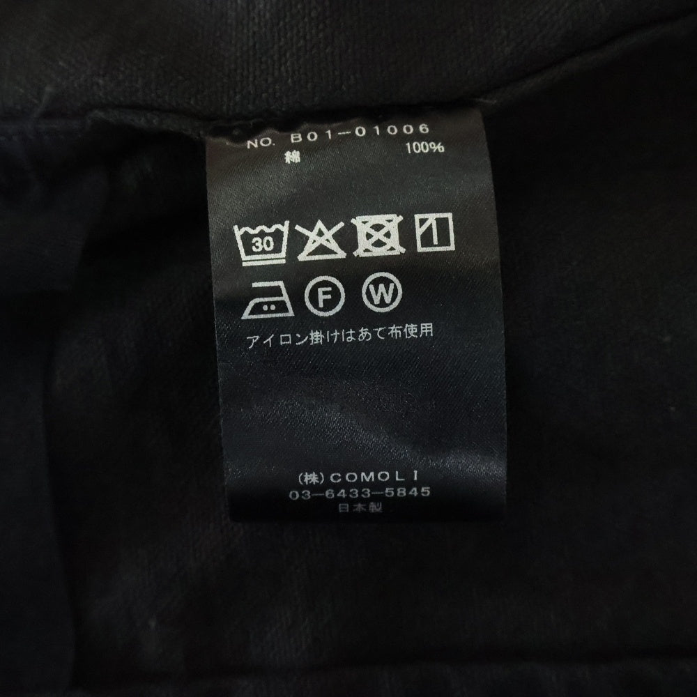 COMOLI(コモリ) 25SS コットンダックスジャケット コットンダックス テーパードパンツ ブラック B01-01006