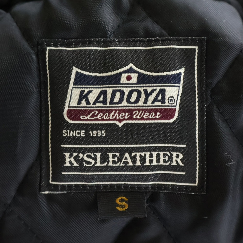 KADOYA(カドヤ) EVO エボ サイドスリット ウエストベルト パテッド 本革 レザー ダブルジャケット ブラック KLXAES-081