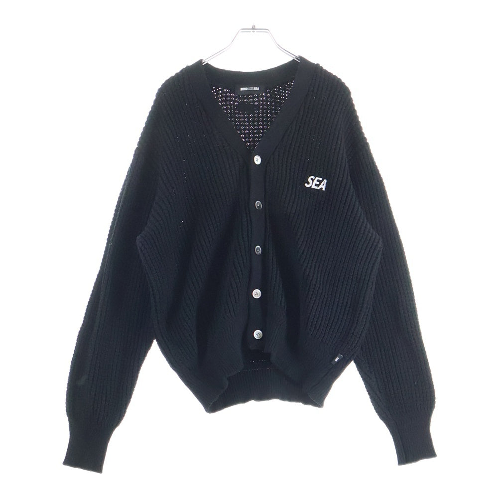 WIND AND SEA(ウィンダンシー) WAFFLE KNIT CARDIGAN ワッフルニット カーディガン セーター ブラック WDS-O-CLCS-25-Q3-KN-06