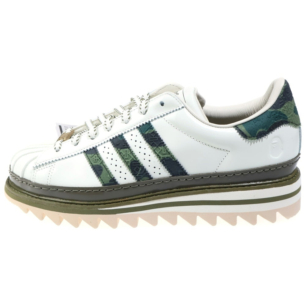 adidas(アディダス) ×CLOT ×BAPE SUPERSTAR BY EDISON CHEN クロット ベイプ スーパースターバイエディソンチャン シャークソール ローカットスニーカー US10/28cm KJ1473