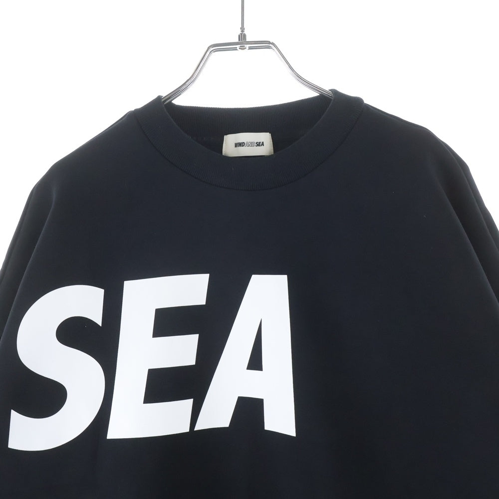 WIND AND SEA(ウィンダンシー) Loose Fit Crewneck Sweat Shirt ルーズフィット ロゴプリント クルーネックスウェットシャツ トレーナー ブラック WDS-O-CLN-26-Q1-CS-02