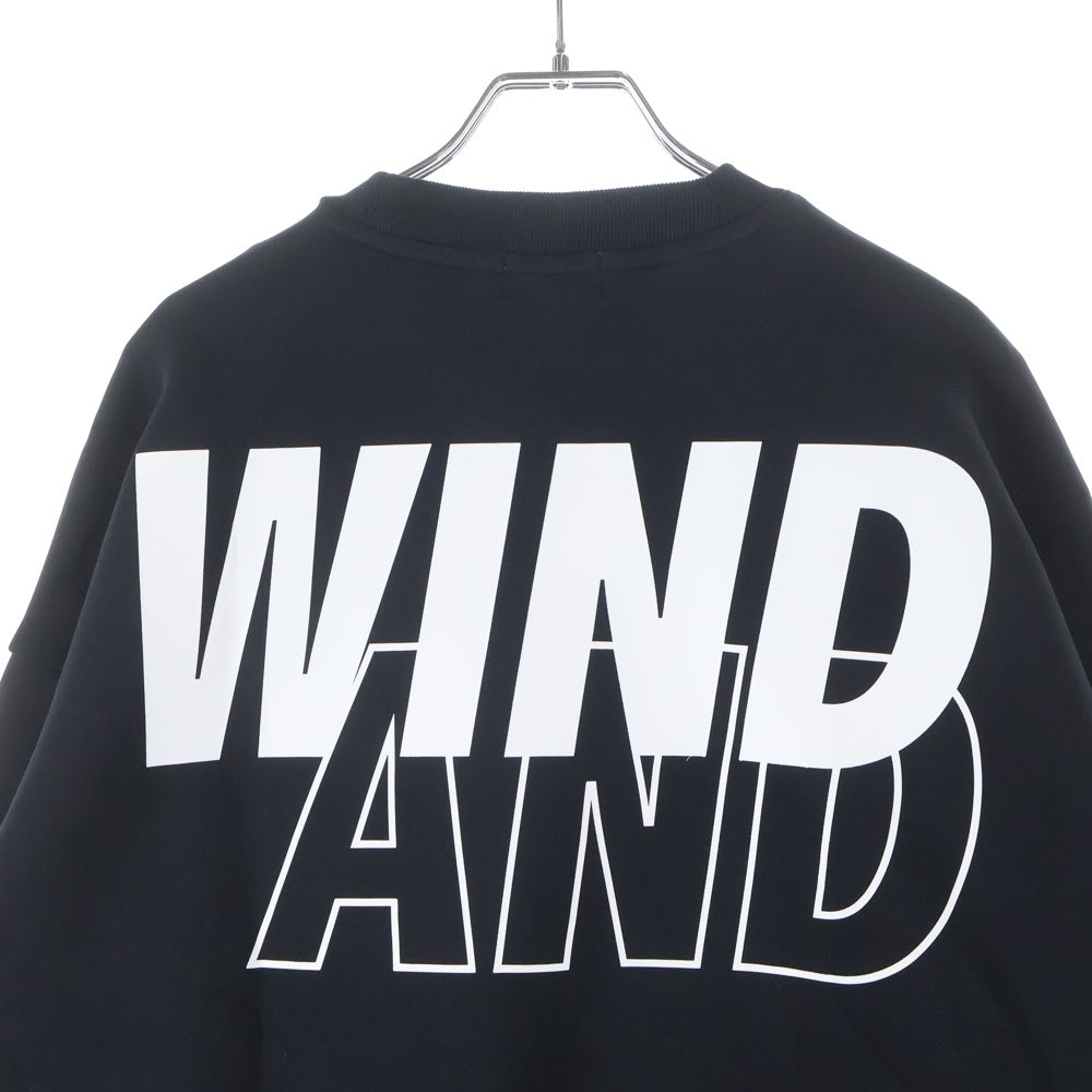 WIND AND SEA(ウィンダンシー) Loose Fit Crewneck Sweat Shirt ルーズフィット ロゴプリント クルーネックスウェットシャツ トレーナー ブラック WDS-O-CLN-26-Q1-CS-02