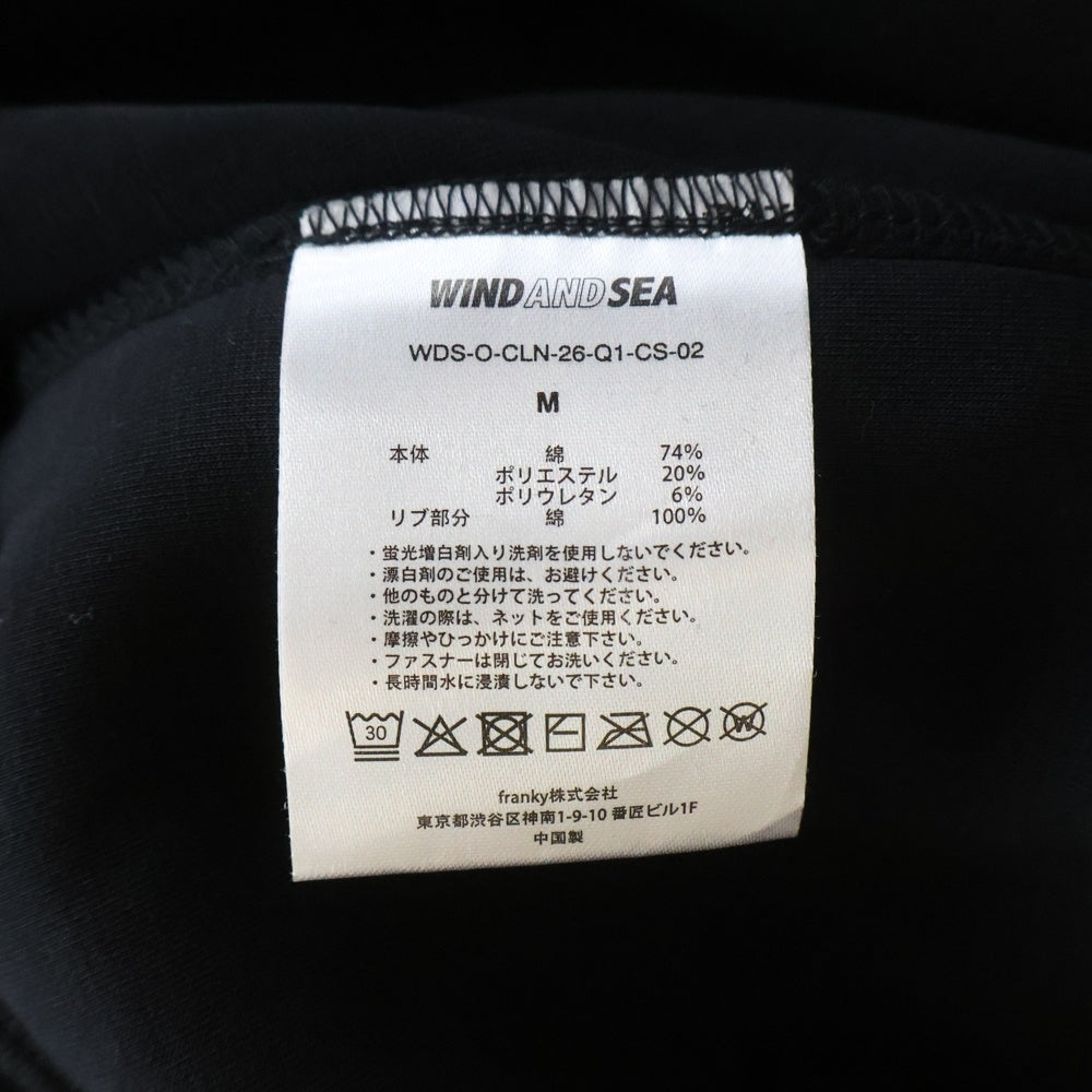 WIND AND SEA(ウィンダンシー) Loose Fit Crewneck Sweat Shirt ルーズフィット ロゴプリント クルーネックスウェットシャツ トレーナー ブラック WDS-O-CLN-26-Q1-CS-02